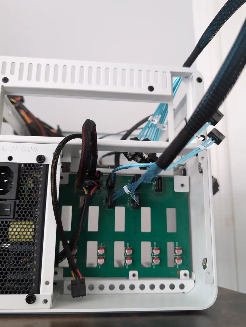 Connect power cables to hard drive board